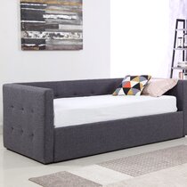 Gray tufted deals daybed with trundle